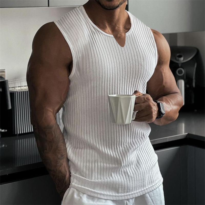 Undershirt Crew Neck - Zomer Nieuwe heren V-hals Vest streep