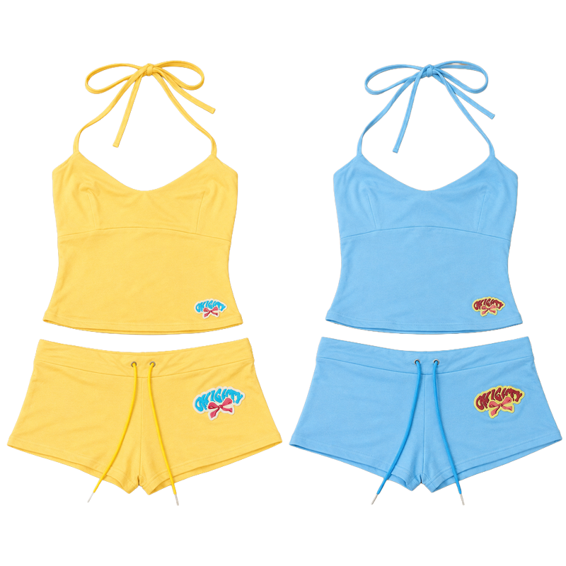 Suspender Tank Top - Dames 2-delige korte set: cami-top en