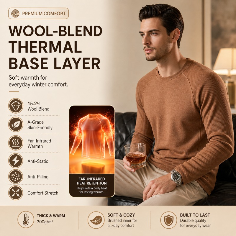Heren Fleece Gevoerde Wollen R - Undershirt Crew Neck recensie en prijs